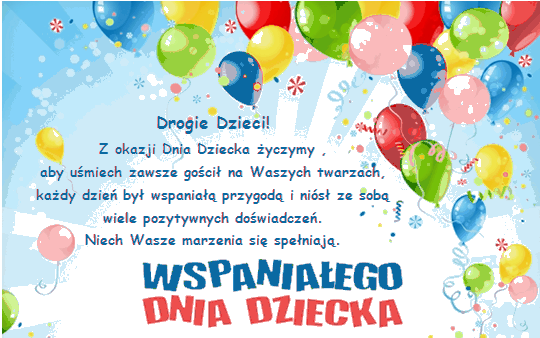 Balonowa kartka z życzeniami z okazji dnia dziecka